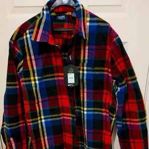 NWT Men's Long Sleeve Chaps Colorful Button Up XL Shirt Warm Comfortable Man's